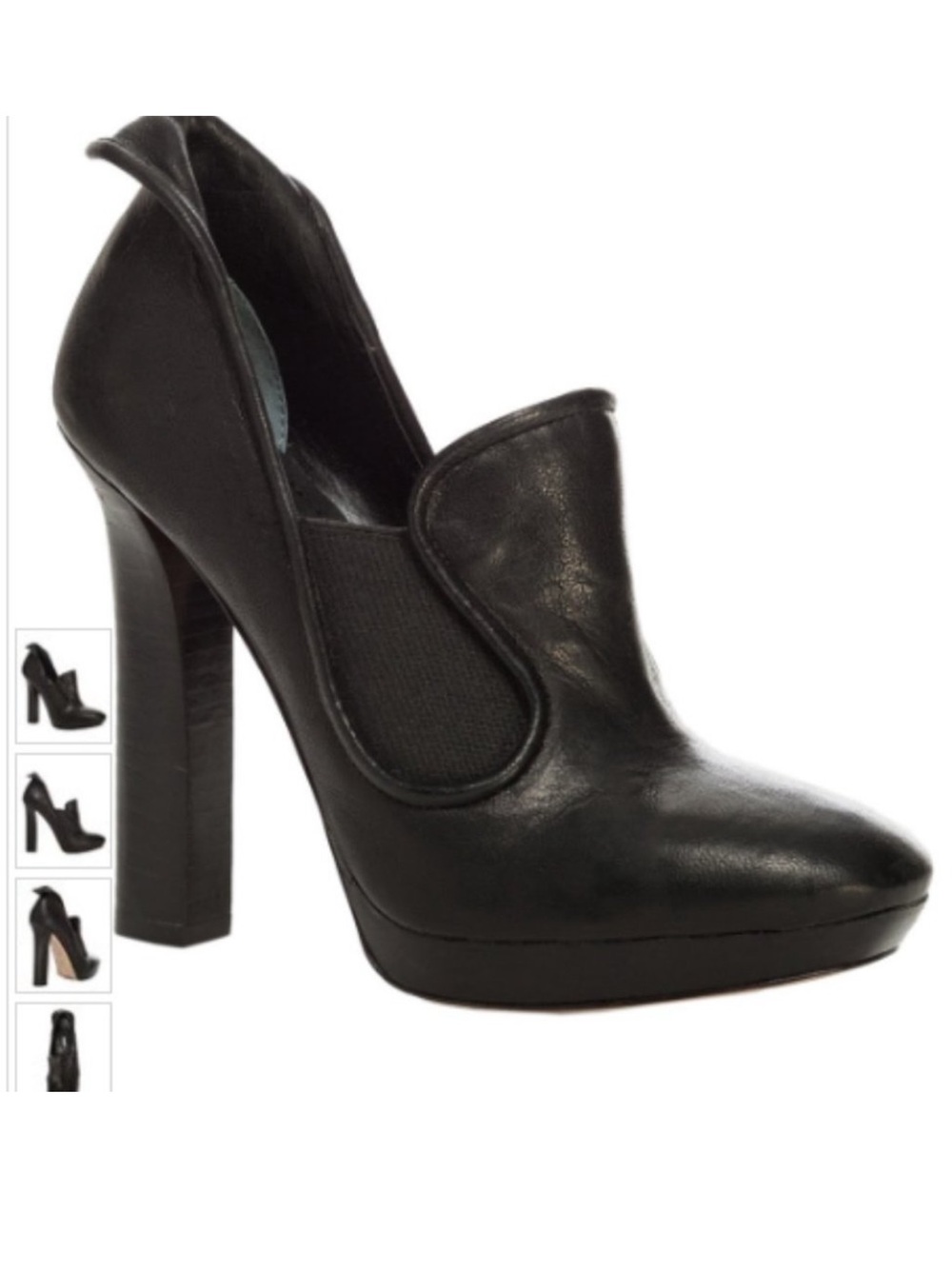 NWT Leon Max Black Leather Vested Pumps | Size 8.5 | $95